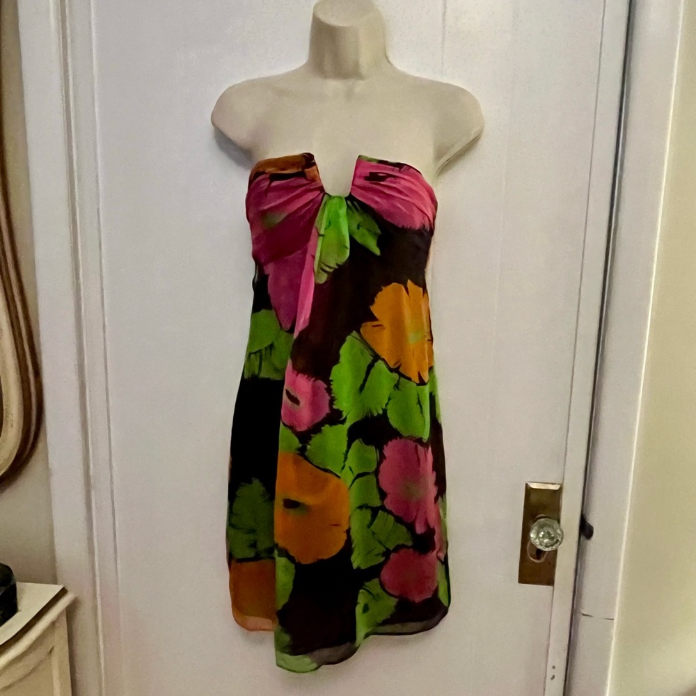 NWT | Milly floral twist front strapless mini dress!!
